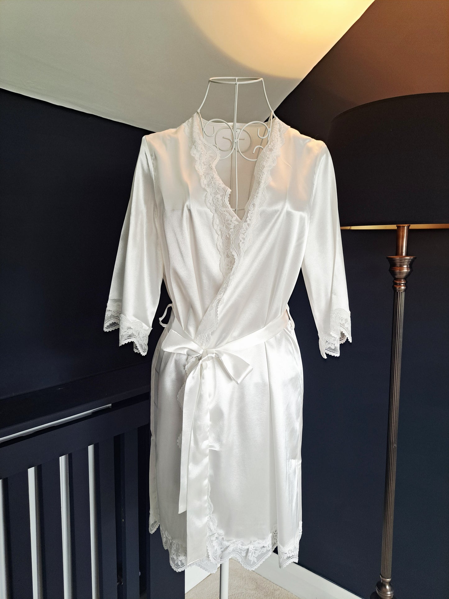 Personalised White Satin and Lace Robes