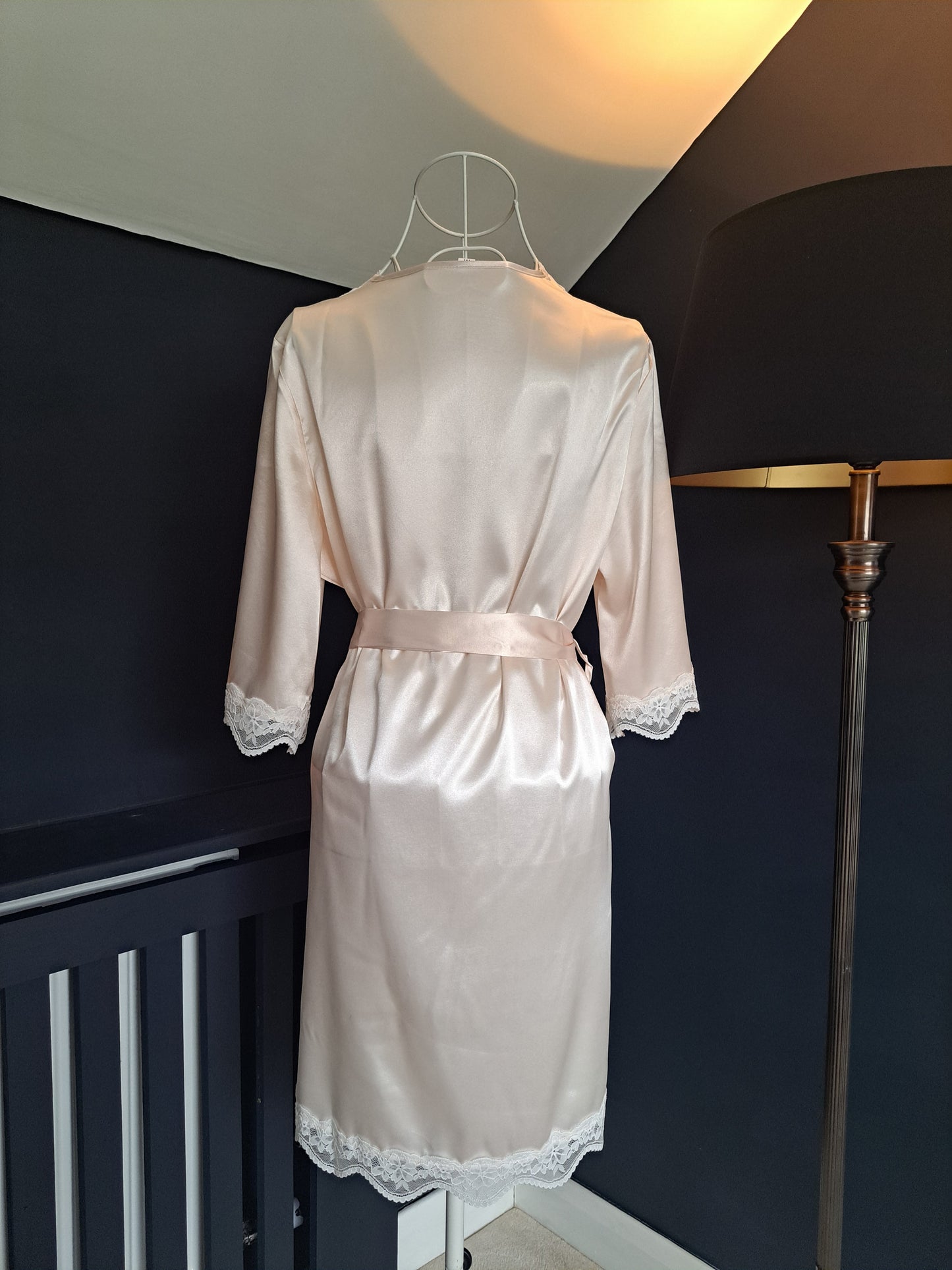 Personalised Dusty Pink Satin and Lace Robes – Perfect for Brides, Bridesmaids & Debs