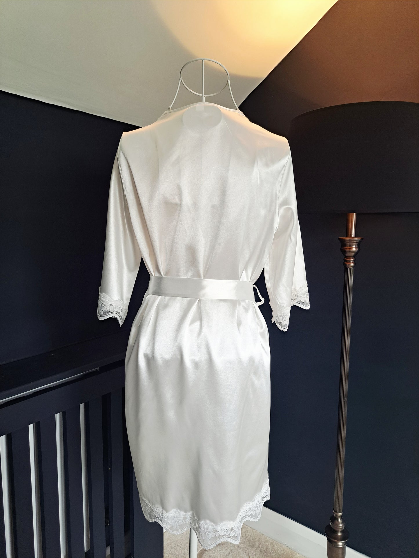 Personalised White Satin and Lace Robes
