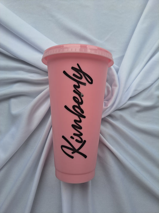 Personalised Plastic Cups with Straws