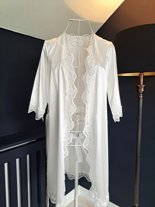 Personalised White Satin and Lace Robes