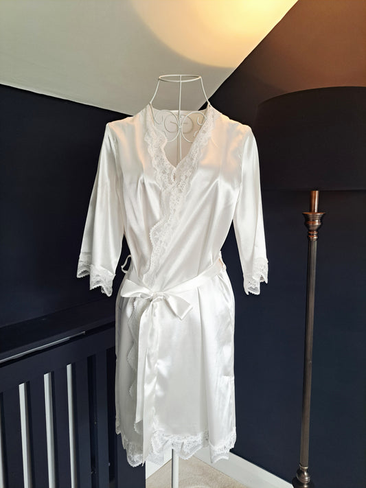 Personalised White Satin and Lace Robes